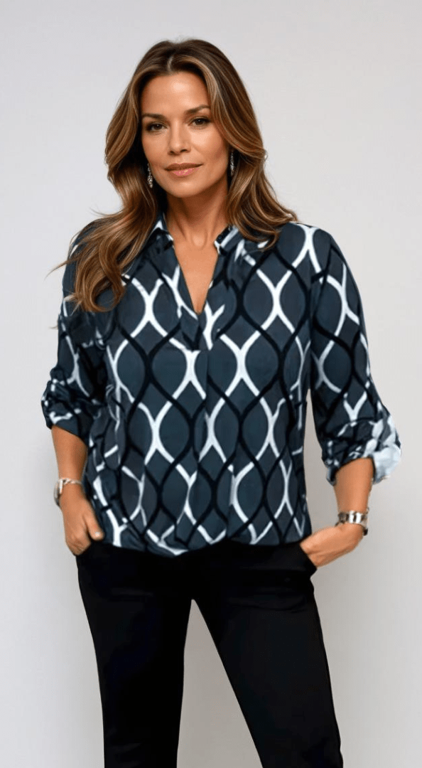 Isabella Damenbluse mit V - Ausschnitt - Modehaus Blum