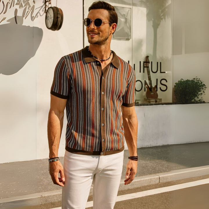 Jonathan Retro Polo-Hemd mit Streifen für Herren