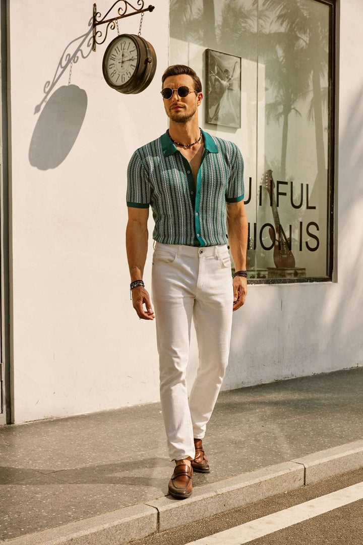Jonathan Retro Polo-Hemd mit Streifen für Herren
