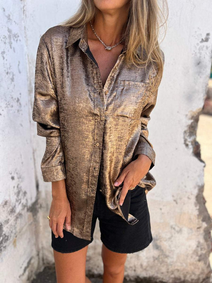 Salome Metallic-Bluse für Damen