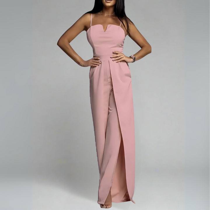 Damen Jumpsuit mit verspielten Schleifendetails, einem luftigen Cut-Out-Design und leichtem, atmungsaktivem Material in Rosa