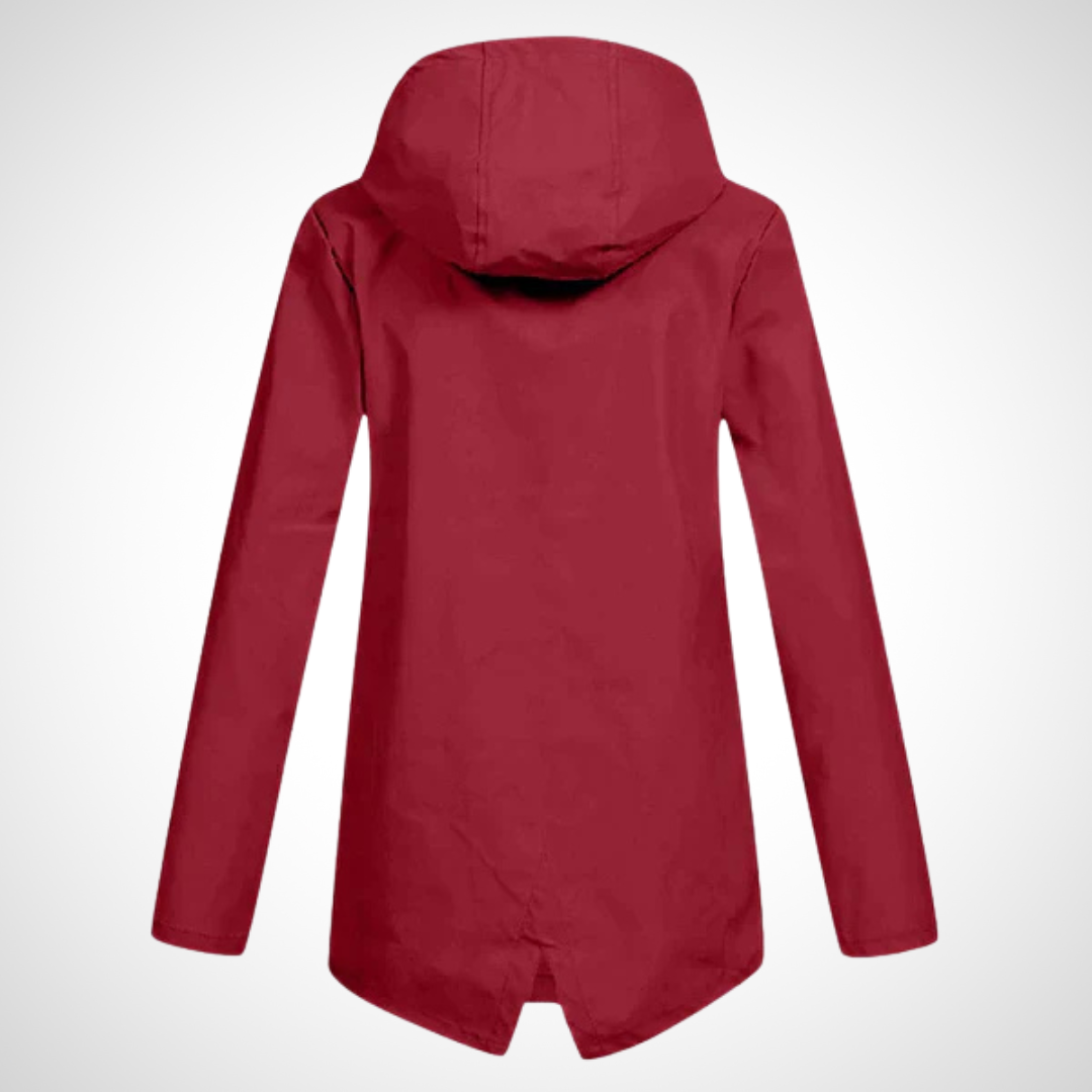 Wasserabweisende Kapuzenjacke mit Reißverschluss für Damen