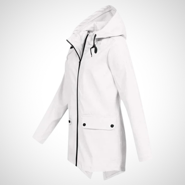 Wasserabweisende Kapuzenjacke mit Reißverschluss für Damen