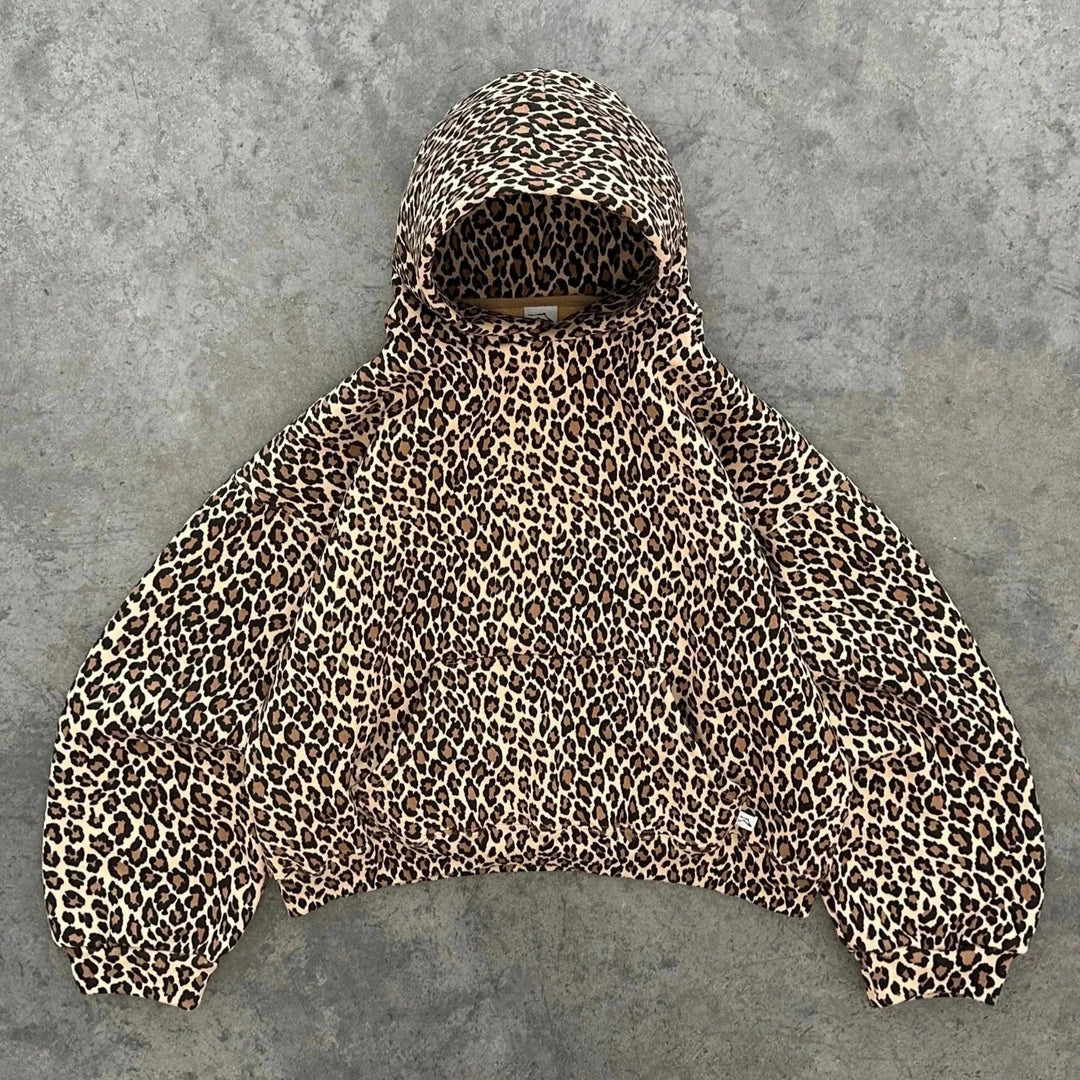 Karin Hoodie mit Leopardenmuster in Übergröße - Modehaus Blum