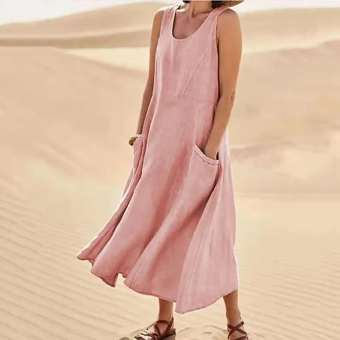Kathelina Locker Geschnittenes Baumwollkleid für Damen