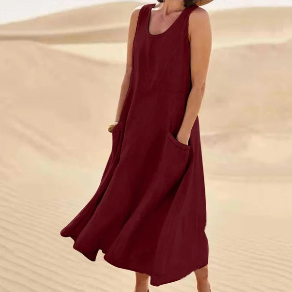 Kathelina Locker Geschnittenes Baumwollkleid für Damen