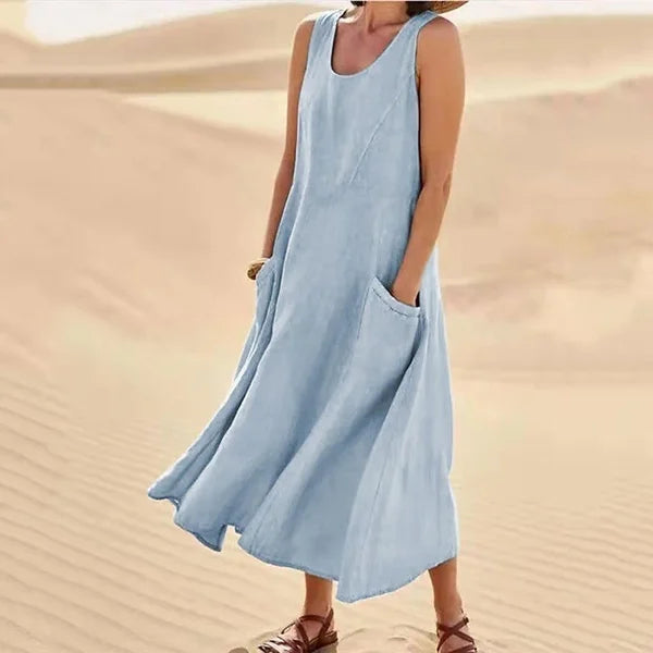 Kathelina Locker Geschnittenes Baumwollkleid für Damen