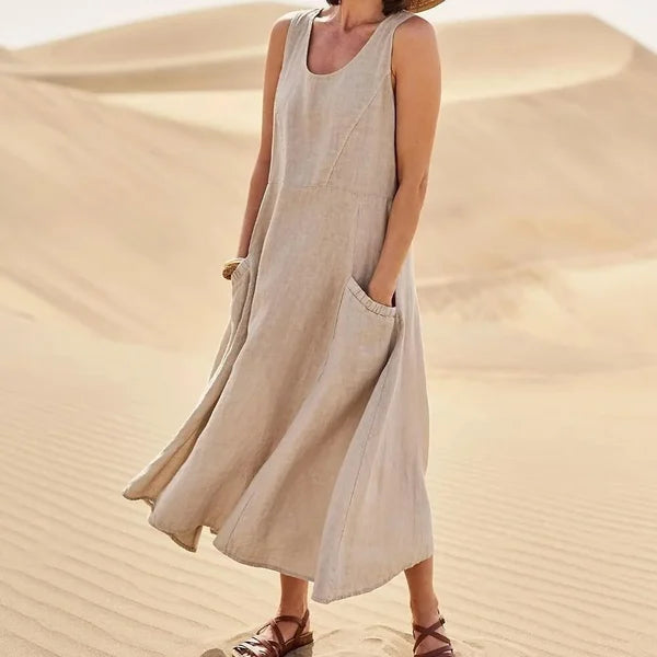Kathelina Locker Geschnittenes Baumwollkleid für Damen