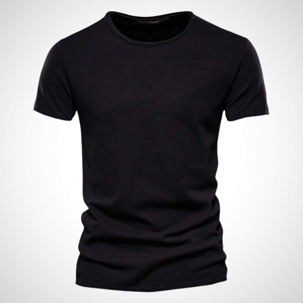 Klassisches Baumwollshirt für Herren in Schwarz mit klassischem Schnitt Herrenhemd