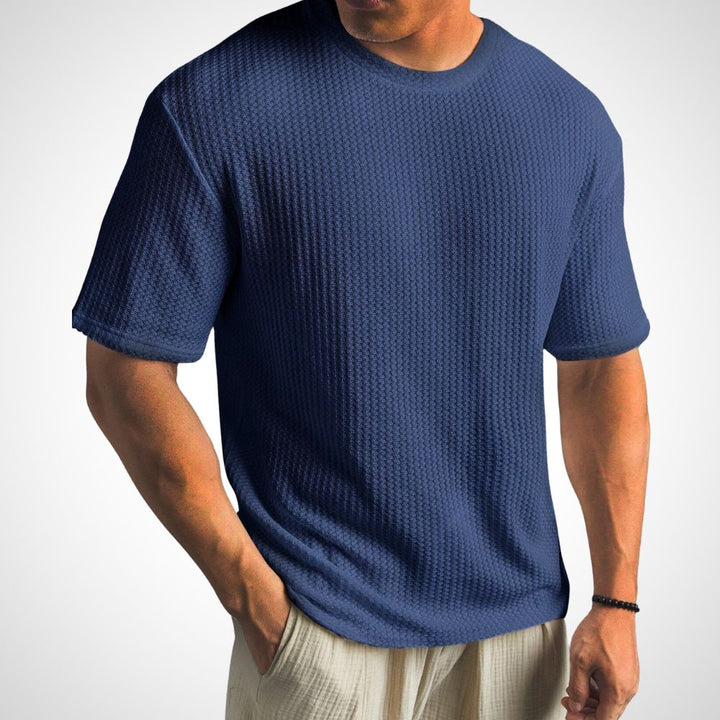 Konrad klassisches Baumwollshirt in Blau für Herren atmungsaktiv und bequem für den Alltag