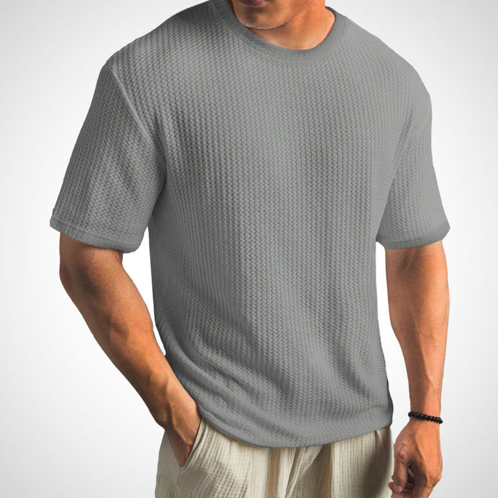 Konrad klassisches Baumwollshirt in Grau für Herren ein Basic mit klassischem Schnitt und lässigem Stil
