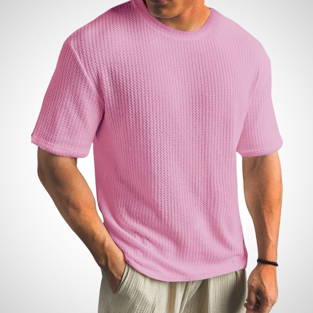 Konrad klassisches Baumwollshirt in Rosa für Herren stilvolle Wahl für sommerliche Freizeitlooks
