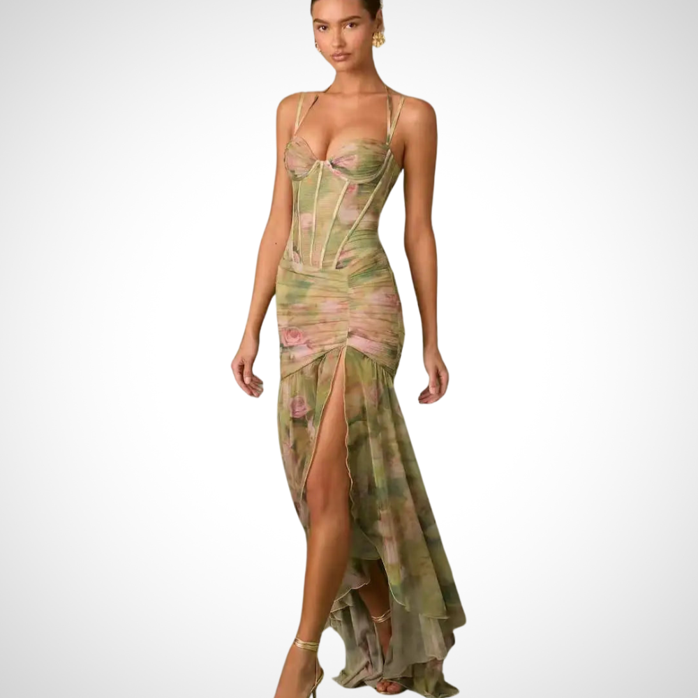 Elegantes Korsett Faltenrock Wickelkleid für Damen