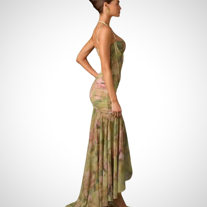 Elegantes Korsett Faltenrock Wickelkleid für Damen