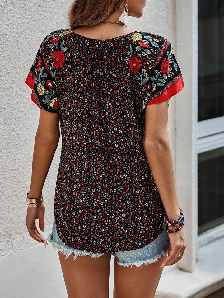 Stilvoller Schick Kurzarm Casual-Bluse für Damen
