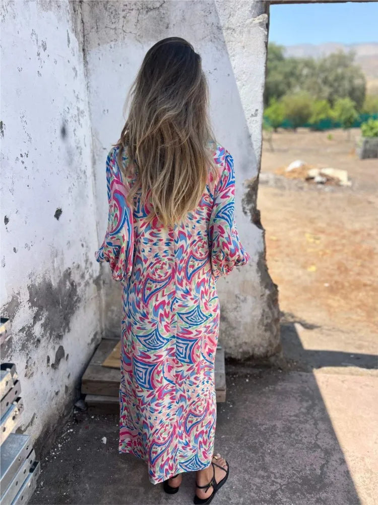 Adalene Fließendes Boho Maxikleid für Damen