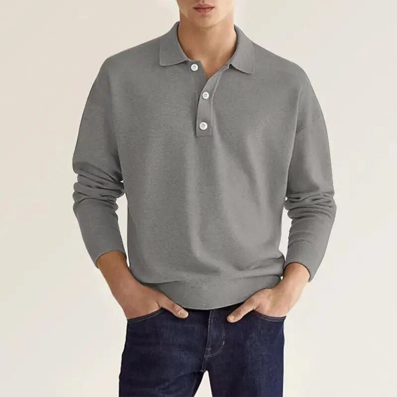 Werner Herren Langarm-Poloshirt