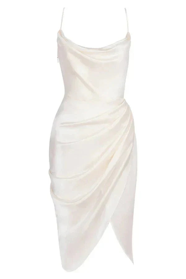 Eisa Luxe Seiden-Midiikleid mit Korsett für Damen