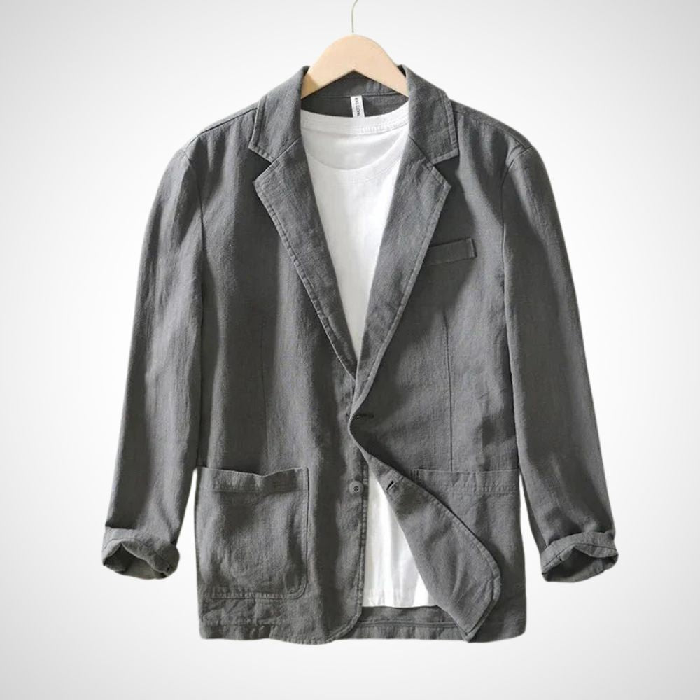 Grauer Leinenblazer für Männer – schlicht und edel