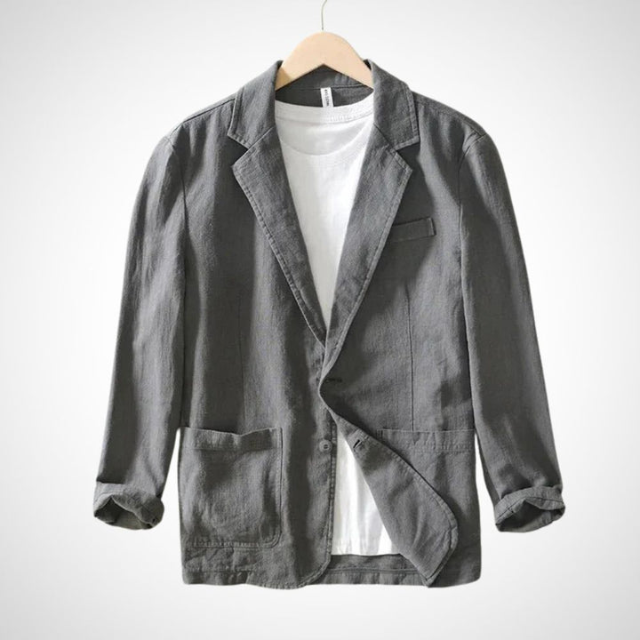 Grauer Leinenblazer für Männer – schlicht und edel