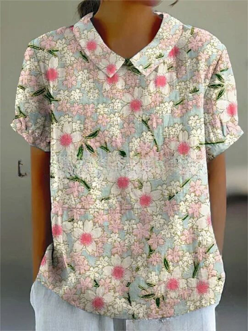 Feminines dunkelrosa Blumenbluse für Damen, perfekt für einen eleganten, aber bequemen Look, geeignet für legere Zusammenkünfte oder den Alltag