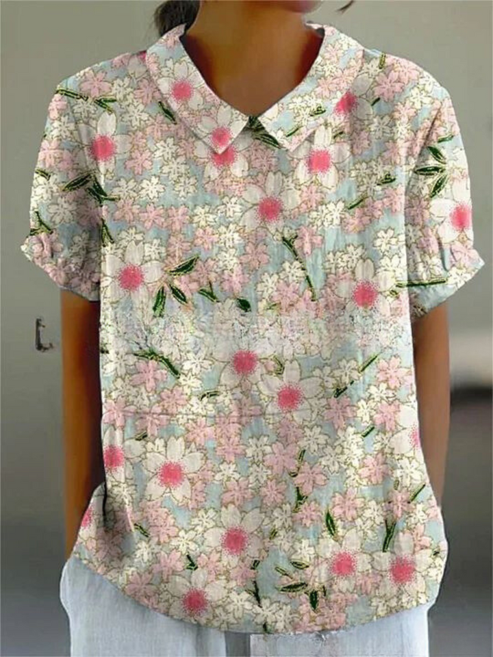 Feminines dunkelrosa Blumenbluse für Damen, perfekt für einen eleganten, aber bequemen Look, geeignet für legere Zusammenkünfte oder den Alltag