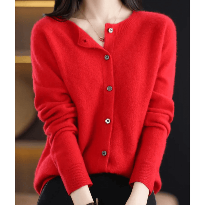Marta Damen Strickjacke mit O - Ausschnitt - Modehaus Blum