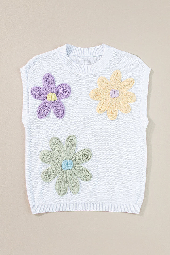 Modisches Weichem Stoff Blumenmuster Häkel-Top für Damen