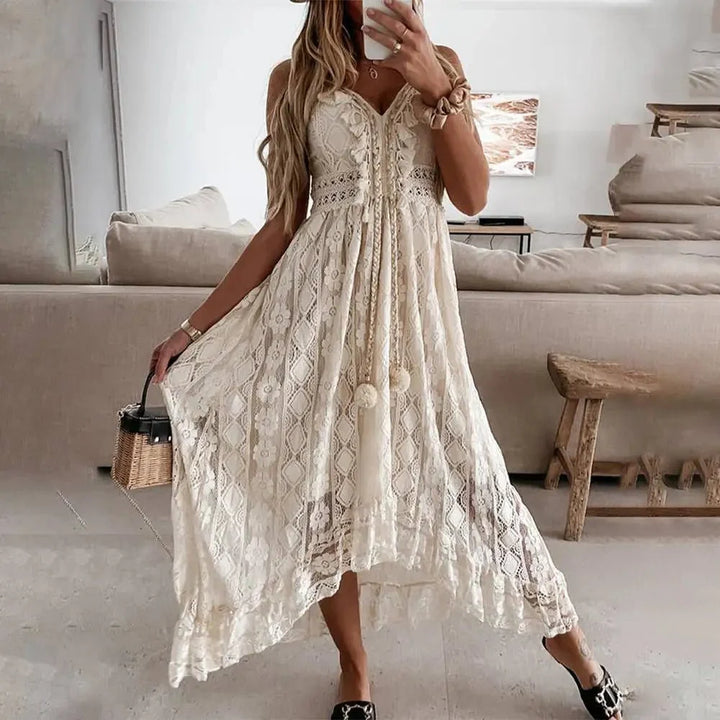 Hilla Boho Spitzenkleid Maxi Damen