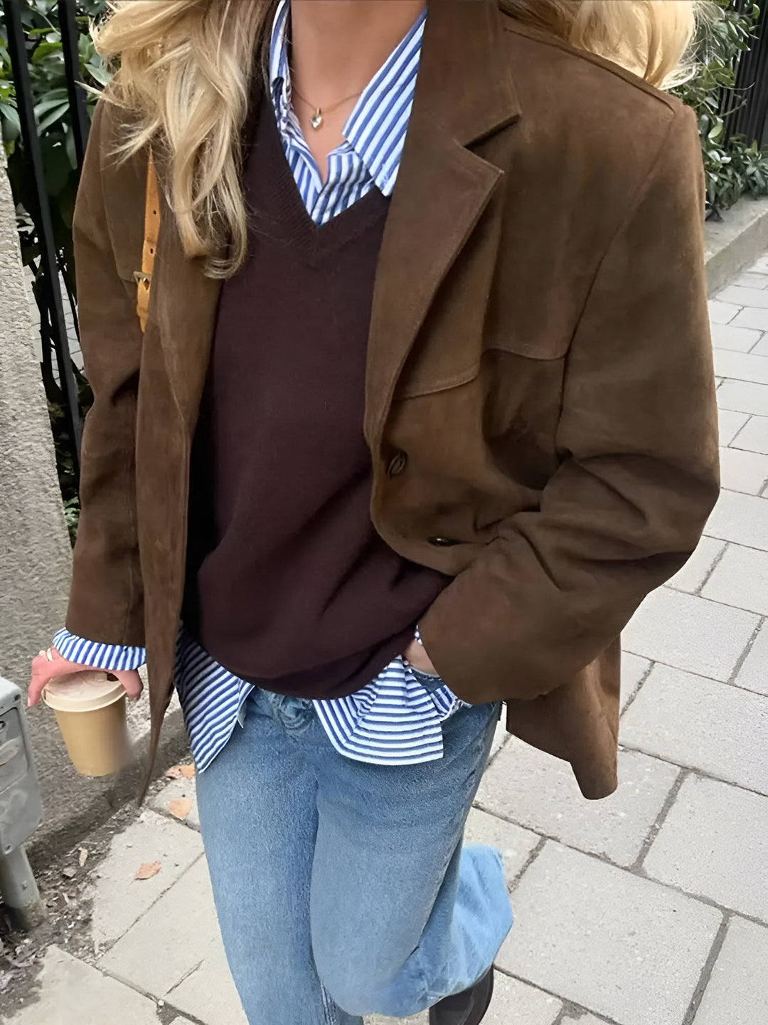 Klara Vintage-Look Suede Blazer