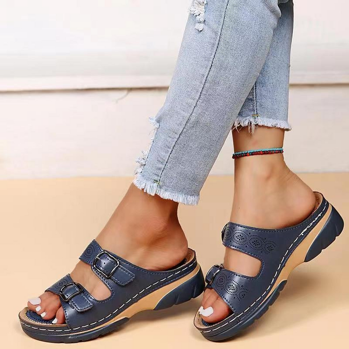 Orthopädische Gel-Sandalen für Damen in Dunkelblau stilvolle Damensandalen mit Unterstützung für mehr Stabilität