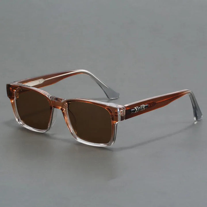 Klassische braune quadratische Unisex-Sonnenbrille mit vielseitigem Stil und neutraler Farbe