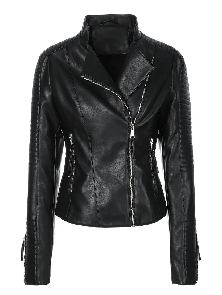 Rita Damen Kunstleder - Moto - Jacke in Schwarz - Modehaus Blum