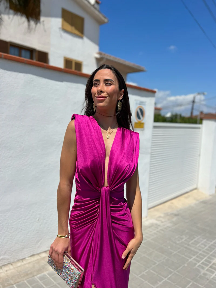 Talina Elegantes Knoten-Ausschnitt Kleid für Damen