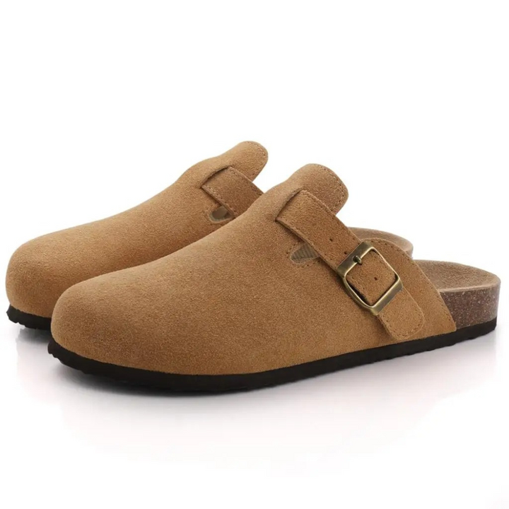Sandalen für Damen in Braun mit orthopädischem Fußbett, verstellbarer Schnalle und rutschfester Laufsohle