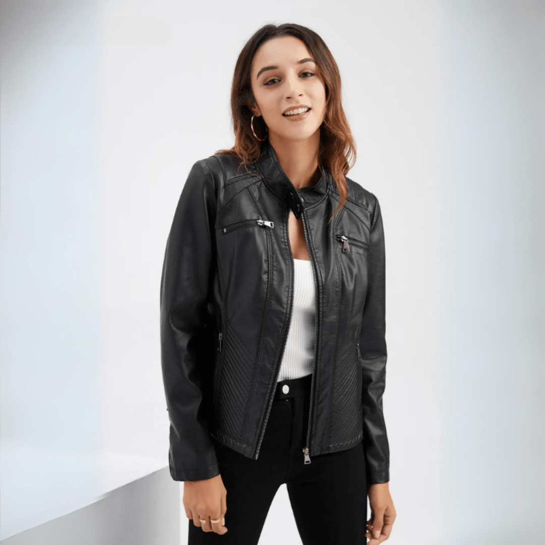 Sara Damen Kunstleder - Moto - Jacke - Modehaus Blum