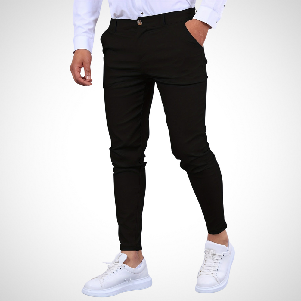 Schwarze Skinny-Fit Stretchhose – figurbetonte Herrenhose mit elastischem Tragekomfort