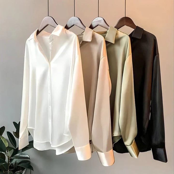 Abela Luxuriöse Langarm-Seidenbluse für Damen