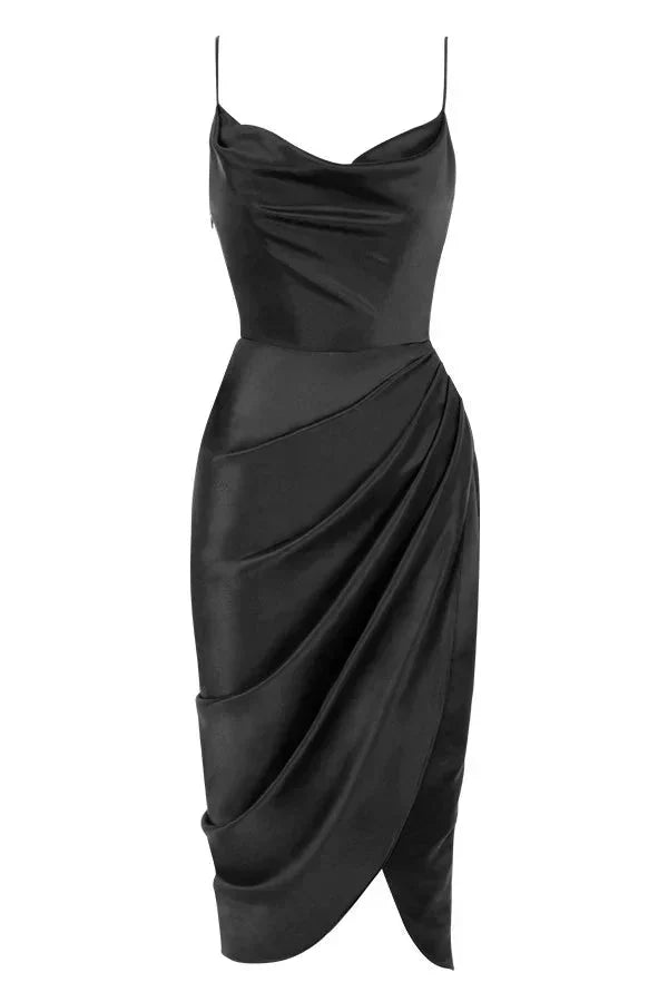 Eisa Luxe Seiden-Midiikleid mit Korsett für Damen
