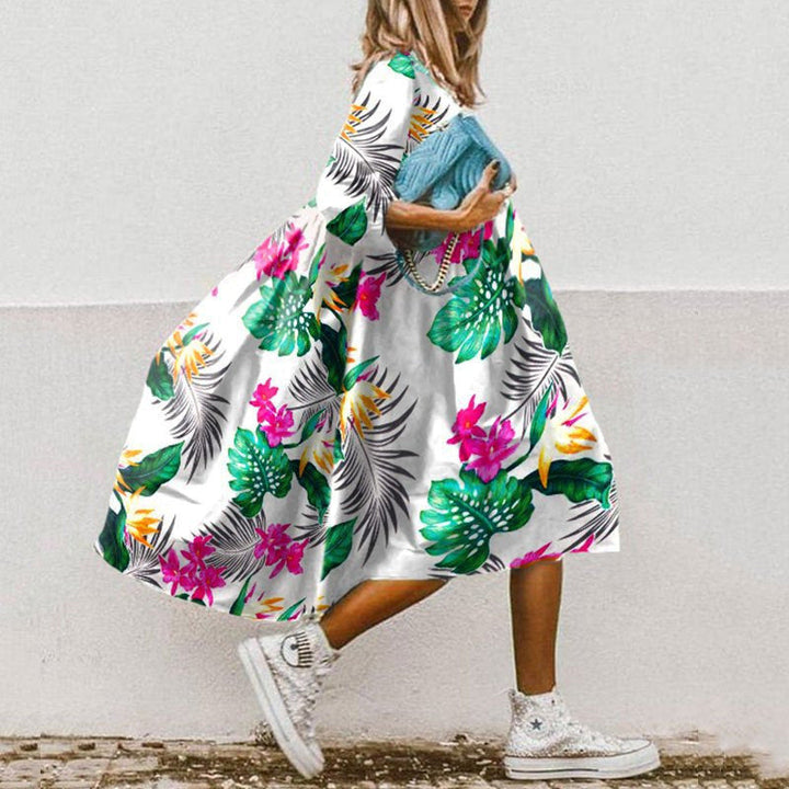 Gisela Boho Blumenkleid Midi Damen