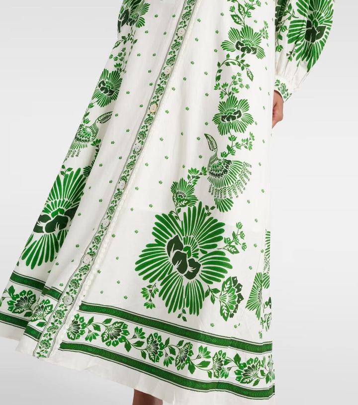 Filomena Damen Kleid mit Print & V-Ausschnitt