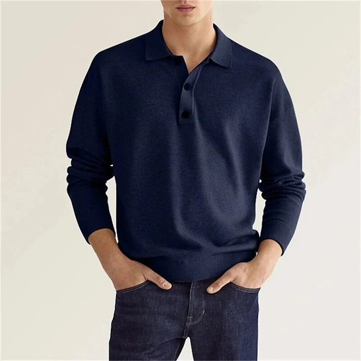 Werner Herren Langarm-Poloshirt