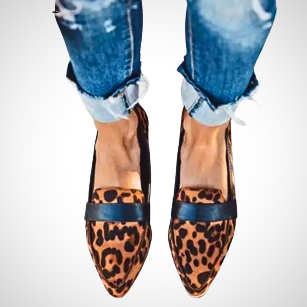 Valerie auffällige flats für Damen im Leopardenmuster stilvoll rutschfest und bequem