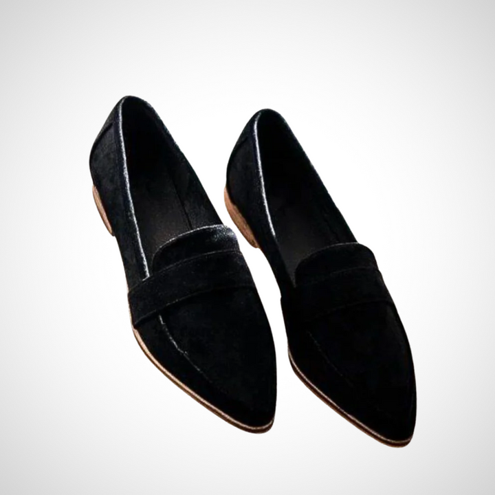 Valerie stilvolle und bequeme Flats für Damen in Schwarz mit rutschfester Sohle