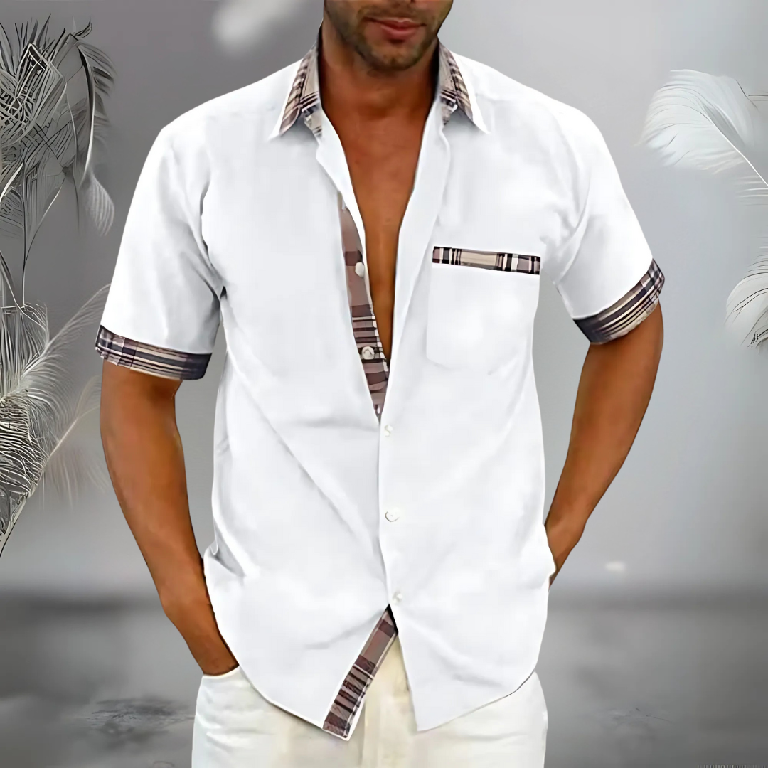 Weißes Herren-Hemd mit elegantem Schnitt – ein luftiges Kurzärmeliges Hemd für stilvolle Sommerlooks